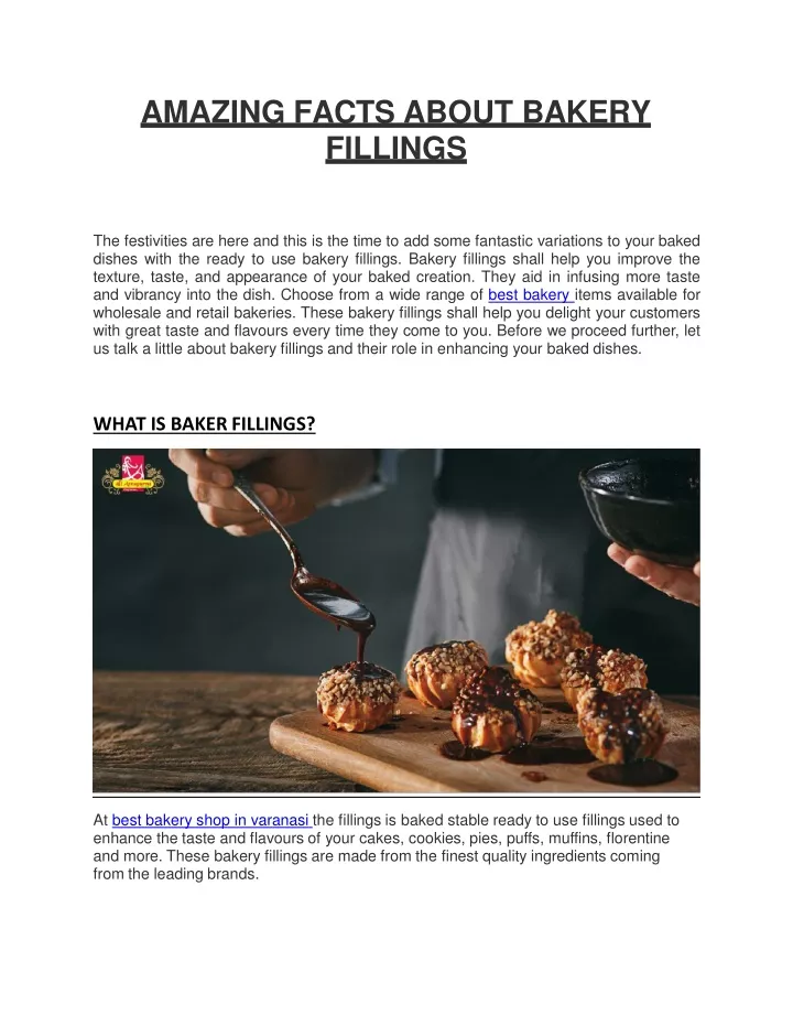 amazing facts about bakery fillings