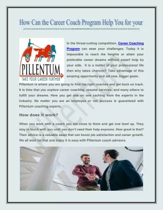 How Can the Career Coach Program Help You for your Brighter Future