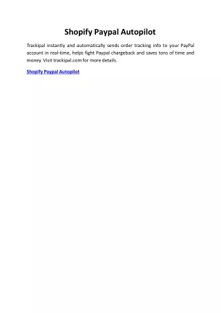 shopify paypal autopilot