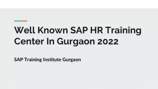 well known sap hr training center in gurgaon 2022