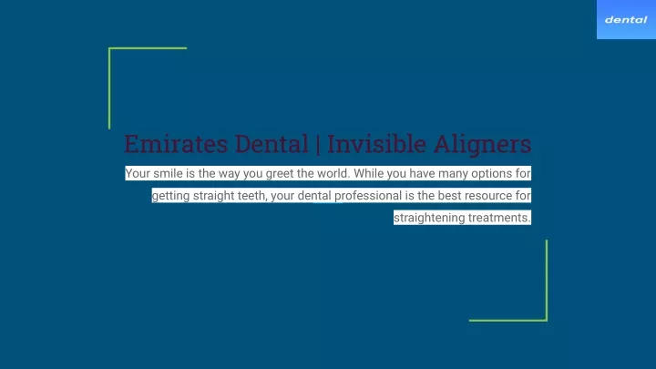 emirates dental invisible aligners