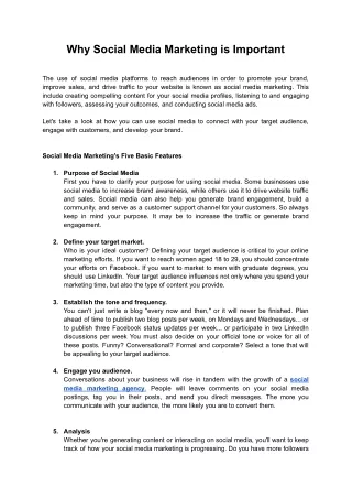Why Social Media Marketing is Important