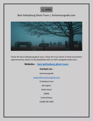 Best Gettysburg Ghost Tours  Actiontourguide