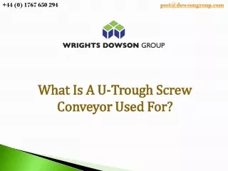 What Is A U-Trough Screw Conveyor Used For?