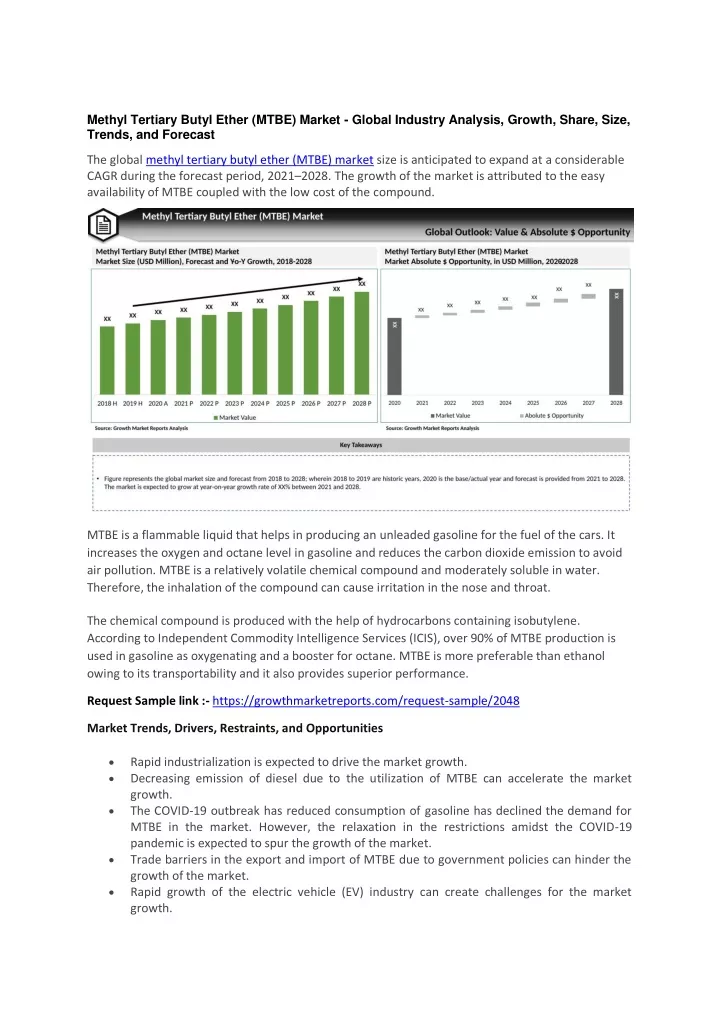 methyl tertiary butyl ether mtbe market global