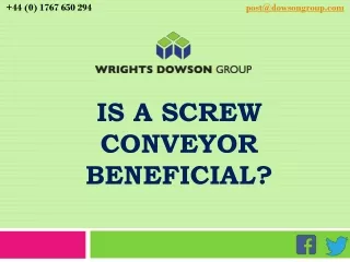 Is A Screw Conveyor Beneficial
