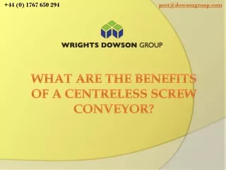 What Are The Benefits Of A Centreless Screw Conveyor?