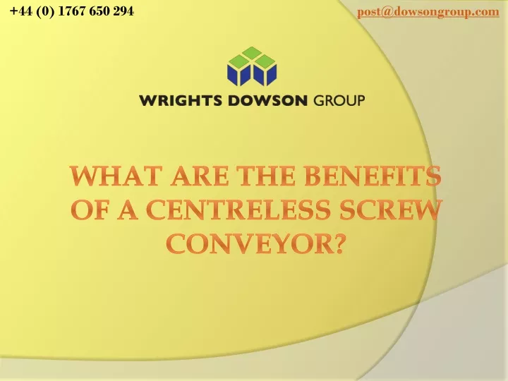 what are the benefits of a centreless screw conveyor