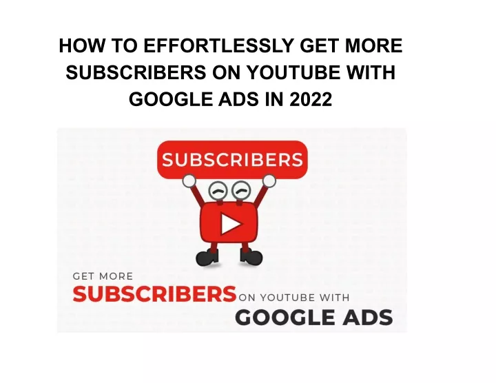 how to effortlessly get more subscribers