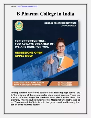 Top Pharmacy College in Haryana | B Pharma Haryana