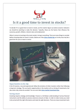 Is it a good time to invest in stocks