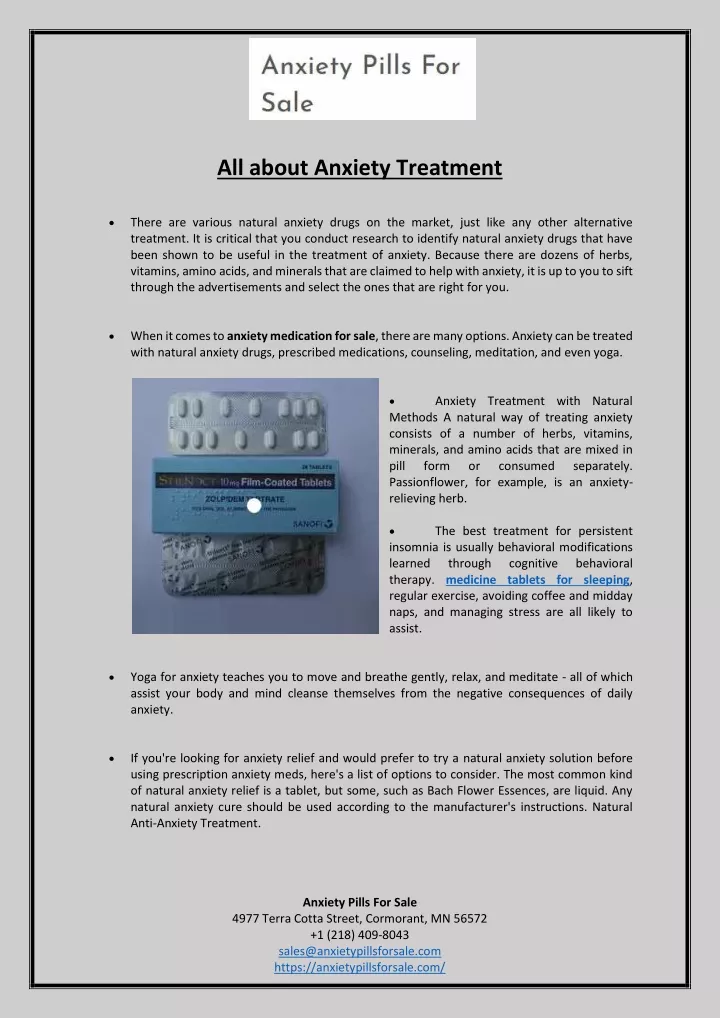 all about anxiety treatment