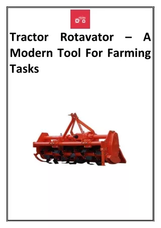 Rotavator models In India come in a Different Category