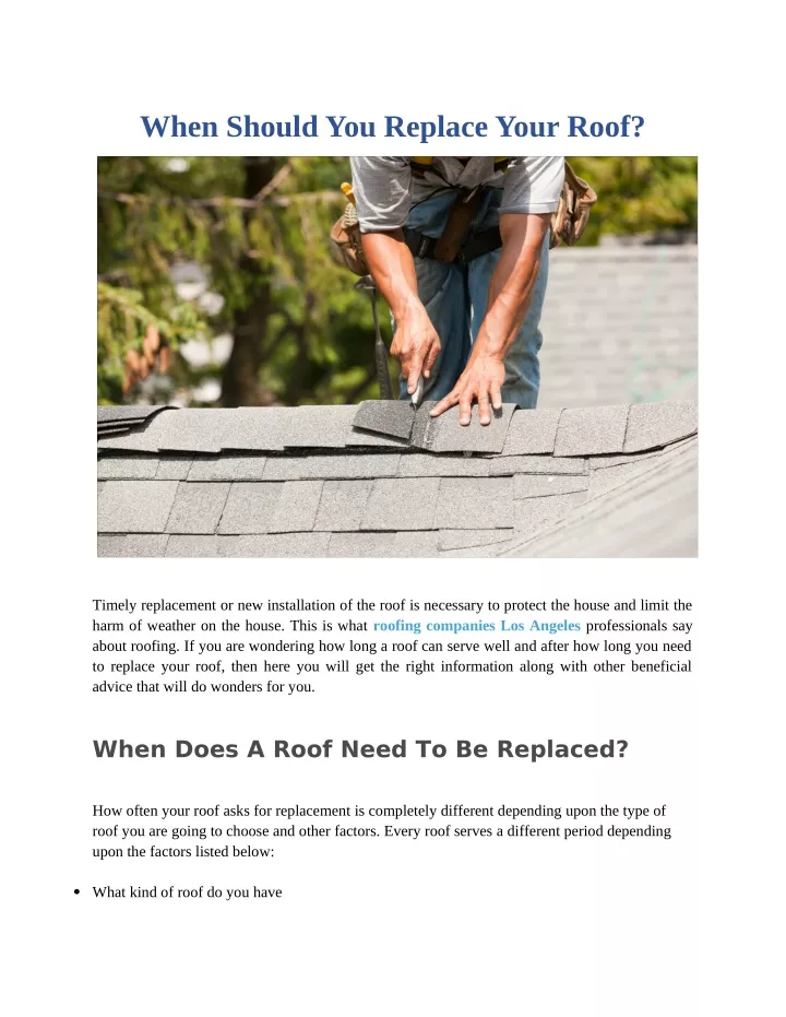when should you replace your roof