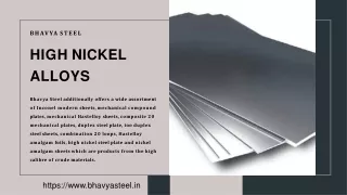 "Exporters and Suppliers of High Nickel Alloy Sheets, Plates and Coils."