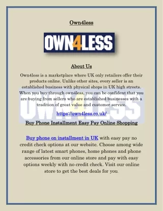 Buy Phone Installment Online Shopping
