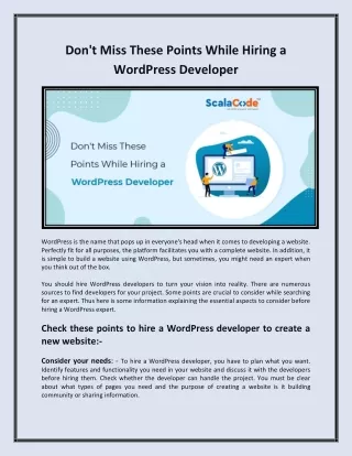 don t miss these points while hiring a wordpress