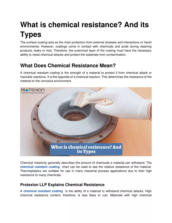 what is chemical resistance and its types