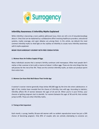 Infertility Awareness 6 Infertility Myths Explained
