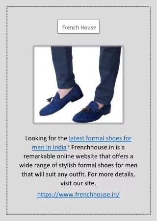 Latest Formal Shoes For Men In India | Frenchhouse.in