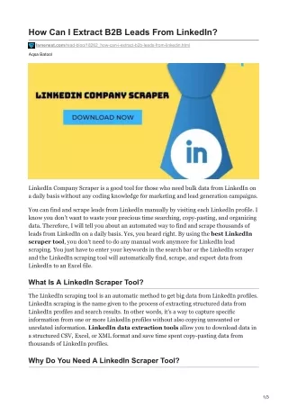 how can i extract b2b leads from linkedin