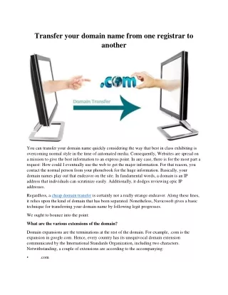 transfer your domain name from one registrar
