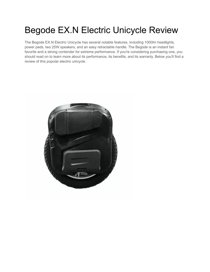 begode ex n electric unicycle review