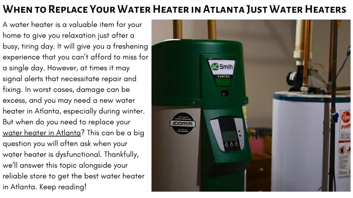 when to replace your water heater in atlanta just