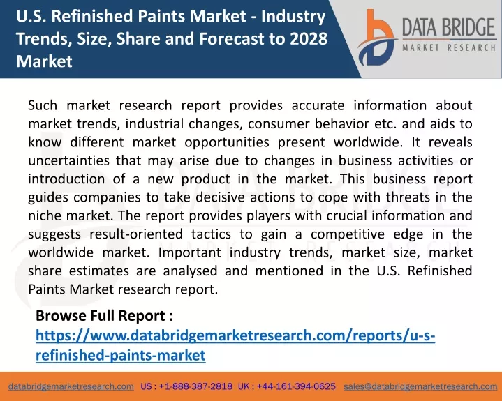 u s refinished paints market industry trends size