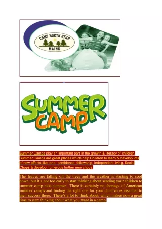 summer camps play an important part in the growth