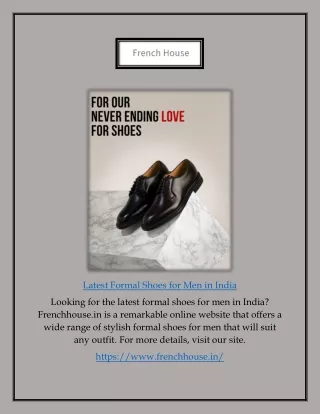 Latest Formal Shoes For Men In India | Frenchhouse.in