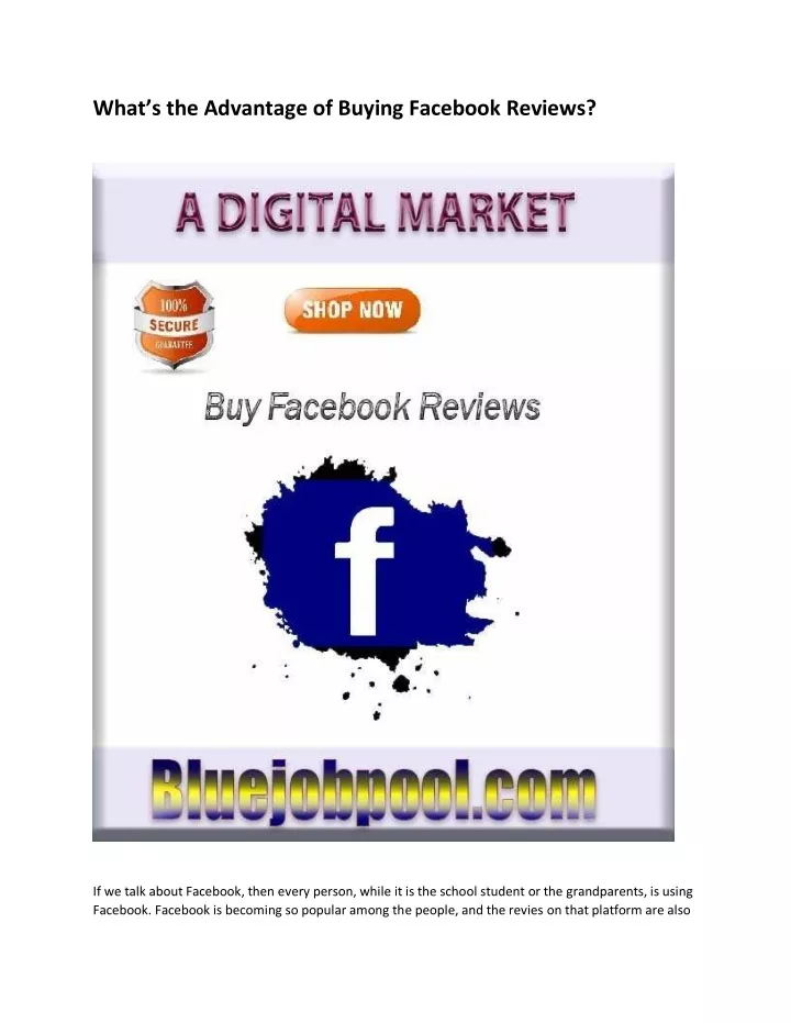 what s the advantage of buying facebook reviews