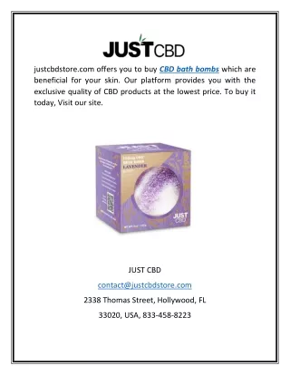 Buy exclusive cbd bath bombs & products|justcbdstore.com