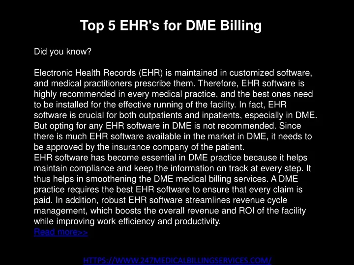 top 5 ehr s for dme billing