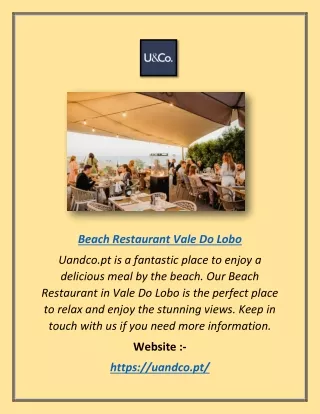 Beach Restaurant Vale Do Lobo | Uandco.pt