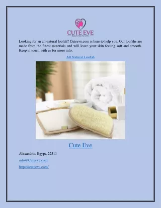 All Natural Loofah Cuteeve.com