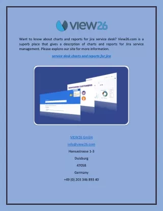 Searching For Charts And Reports For Jira Service Desk  View26.com