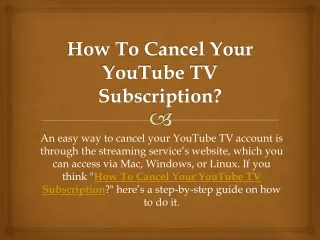 How To Cancel Your YouTube TV Subscription?