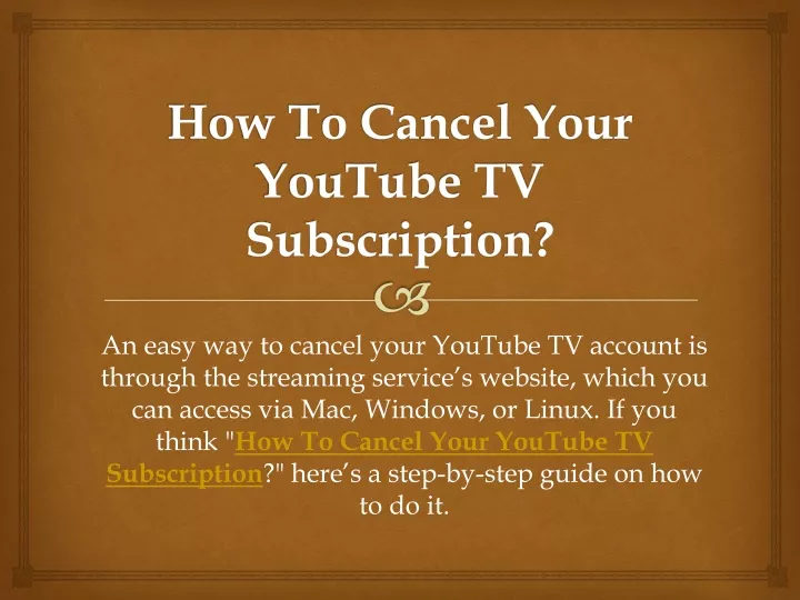 how to cancel your youtube tv subscription