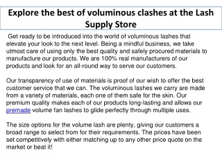 Explore the best of voluminous clashes at the Lash Supply Store