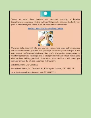 Business And Executive Coaching London | Samanthamorris.coach