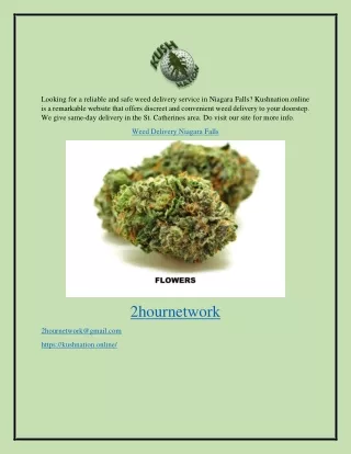 Weed Delivery Niagara Falls Kushnation.online