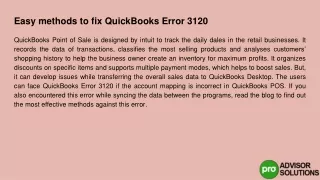 easy methods to fix quickbooks error 3120