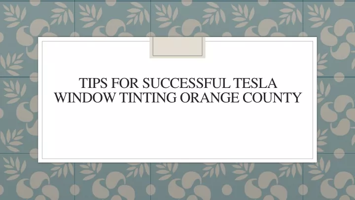 tips for successful tesla window tinting orange