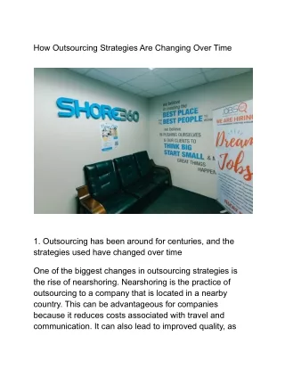 How Outsourcing Strategies Are Changing Over Time