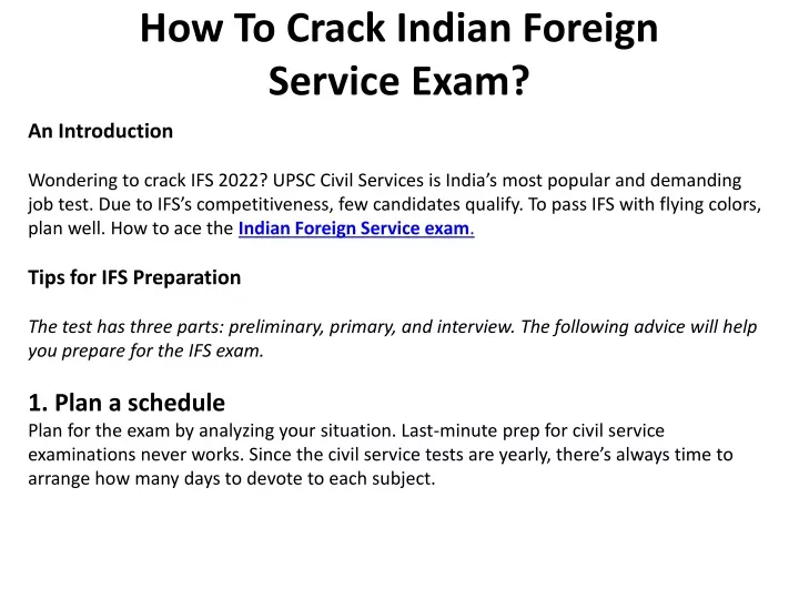 how to crack indian foreign service exam