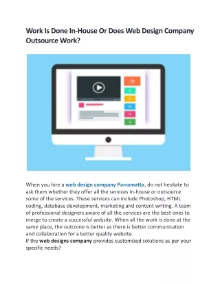 Web design company Parramatta