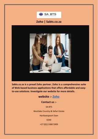 Zoho | Sabts.co.za
