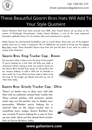These Beautiful Goorin Bros Hats Will Add To Your Style Quotient