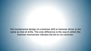 the fundamental design of a hammer drill
